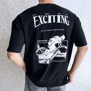 베럴댄나우 남자 싸이클 프린팅 오버핏 반팔 티셔츠