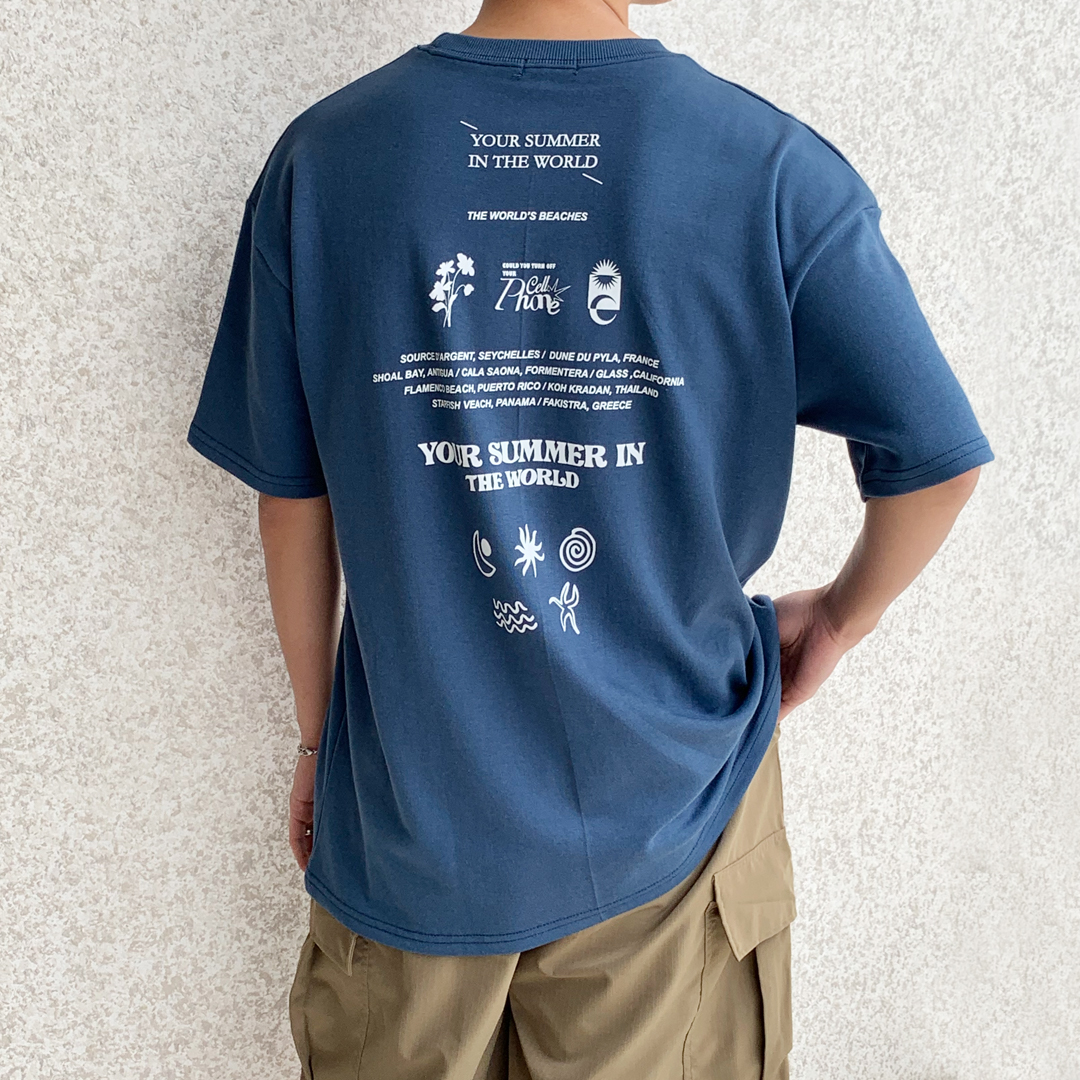 베럴댄나우 남자 유어썸머 레터링 오버핏 반팔 티셔츠
