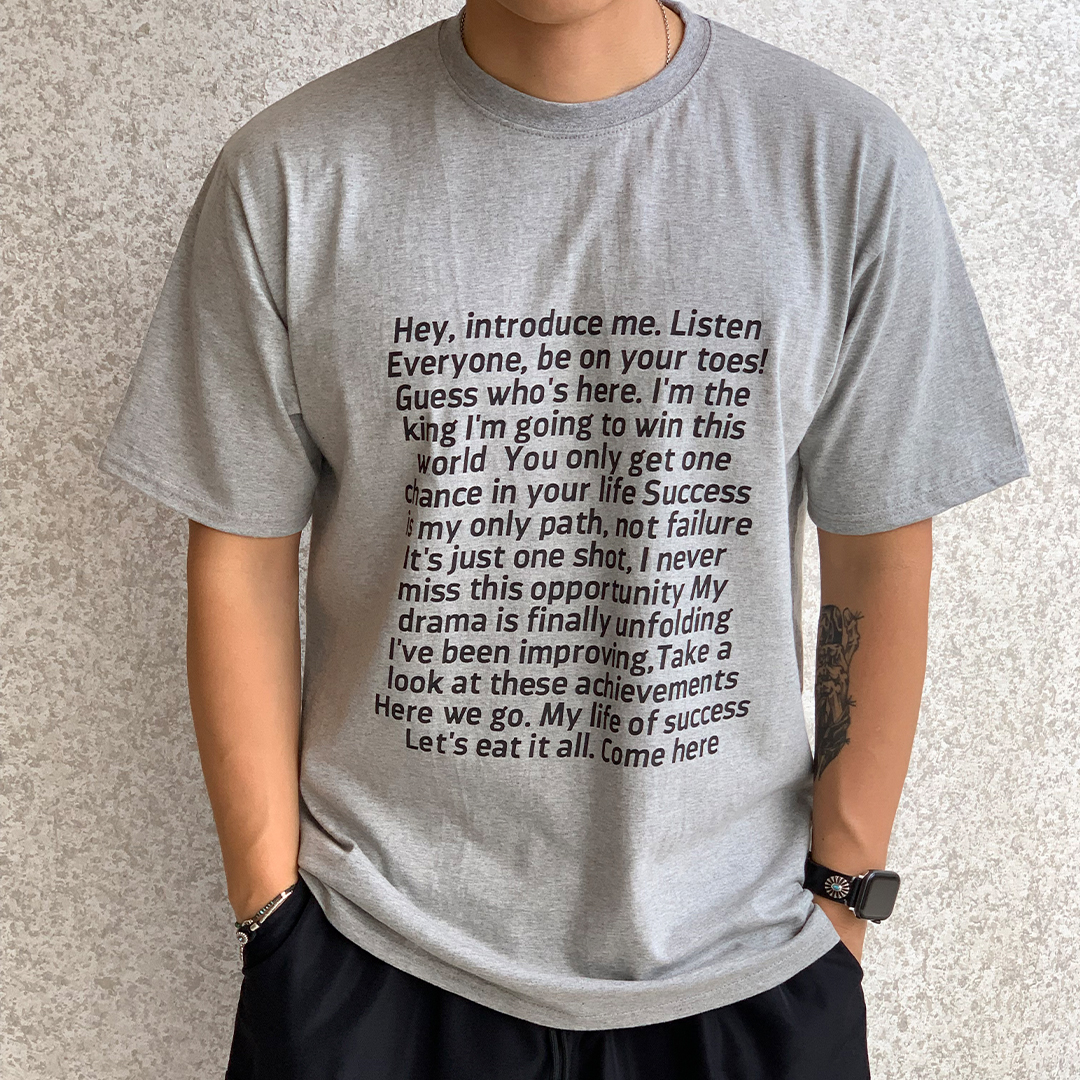 베럴댄나우 남자 레터링 프린팅 박스 오버핏 반팔티셔츠